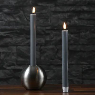 Produktbild von Deluxe HomeArt LED Grau Set 2 Stabkerze 24 cm