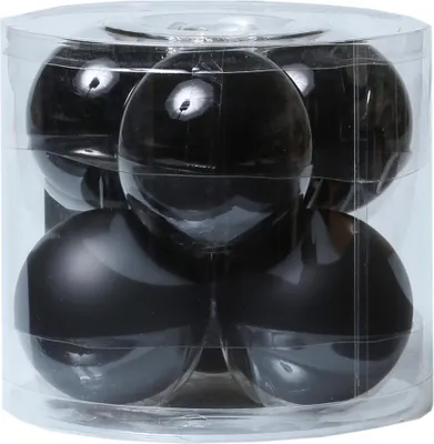 Christbaumkugel - Weihnachtsbaumkugel - Glas - D: 8cm - glänzend und matt - schwarz - 6er Set