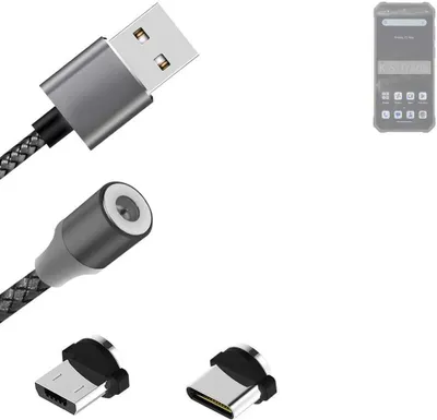 Produktbild von K-S-Trade Hochwertiges Magnet-Lade-kabel Sync-Kabel Daten-Kabel für Oukitel WP36 mit USB-Typ-C-Anschluss und Micro-USB-Anschluss 2A bis zu 480mbps