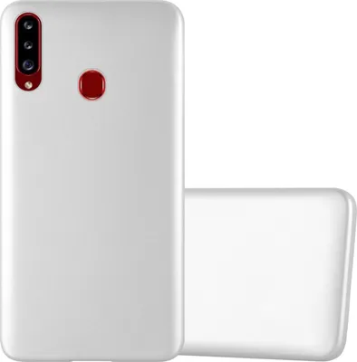 Obrázok produktu pre Cadorabo ochranné puzdro pre Samsung Galaxy A20s v striebornej farbe puzdro na mobilný telefón TPU silikónový kryt puzdro