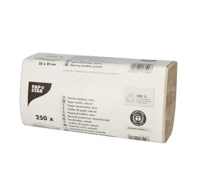 Produktbild von 5000 Papstar Blatt Handtuchpapier V-Falz 23 cm x 25 cm natur Zick Zack, 1-lagig 17199