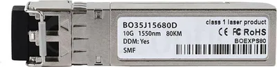 Zdjęcie produktu dla Kompatybilność Extreme Networks 10310 BlueOptics© SFP+ Transceiver, LC-Duplex, 10GBASE-ZR, światłowód jednomodowy, 1550nm, 80KM, DDM, 0°C/+70°C (10310-BO)