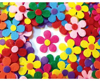 Produktbild von EDUPLAY 370158 Bunte Filz-Blumen 100er Set