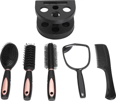 Immagine prodotto di Set portapettine per capelli, set portapettine per capelli, set spazzola per capelli con supporto, set spazzola per capelli con supporto, specchio e supporto per pettine styling, specchio e supporto per pettine styling