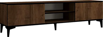 Obrázek produktu pro Dřevěná TV skříňka "Erem" - 180 x 40 x 45 cm - ořechováČerná