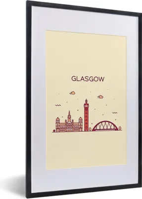 Produktbild von MuchoWow® MuchoWow® Gerahmtes Poster Schottland - Skyline - Glasgow 40x60 cm - Poster mit zchwarzem Bilderrahmen - Poster in Rahmen