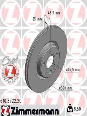 Produktbild von 2x ZIMMERMANN 610.3722.20 Bremsscheibe