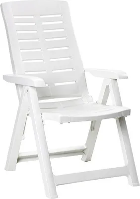 Image de Fauteuil Pliant Blanc Multipositions Confort Et Gain De Place Optimal - Ipae Progarden