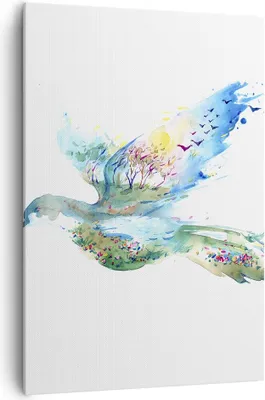 Produktbild von Bild auf Leinwand - Leinwandbild - Einteilig - Abstraktion Vogel Natur Bewegung - 70x100cm - Wand Bild - Wandbilder - Leinwanddruck - Wanddekoration - Leinwand bilder - Wandbild - PA70x100-3032