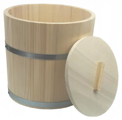 Image de Seau en bois avec couvercle - 15 litres, idéal pour le choucroute