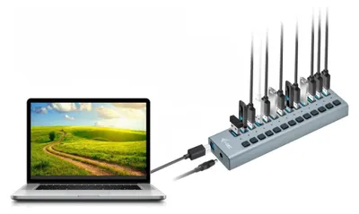 Produktbild von i-tec USB 3.0 Charging HUB 13port + Power Adapter 60 W, Drinnen, AC, Grau