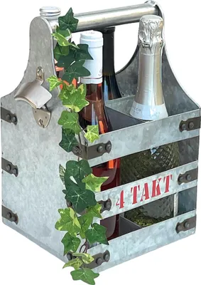 Obrázok produktu pre DanDiBo nosič na víno kovový s otváračom nosič na fľaše 4 zdvihy 96405 otvárač na fľaše košík na fľaše na víno