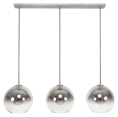Immagine prodotto di FURNLUX Lampada da soffitto Bubble Nero E Argento E Vetro Bianco 115 cm / Colore principale: argento / Dimensioni: 115 x 150 x 29 cm