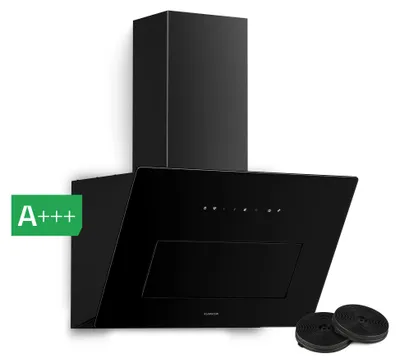 Produktbild von Klarstein SleekAir 60 cm schräge Dunstabzugshaube – 717 m³/h Dunstabzug, OxyPure-Luftsystem, Touch-Bedienung, LED-Beleuchtung, A+++