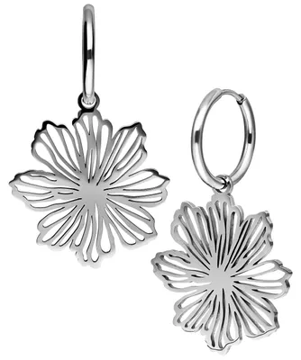 Produktbild von Wildcat Ohrringe - Fine Flower Hoops - Silber - Chirurgenstahl 316L - wasserfest, langlebig, hautverträglich, Silber
