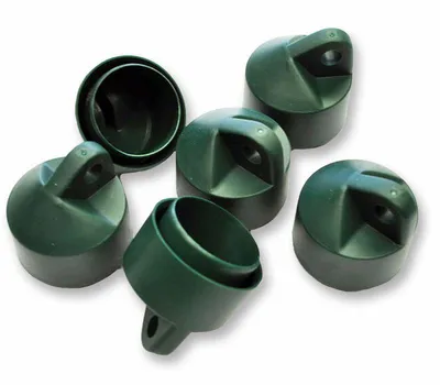 Produktbild von Strebenkappen für Maschendrahtzaun-Pfosten Kappen grün PVC  Ø 38mm - Paket á 6 Stk. (Stückpreis € 1,00)