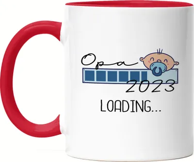Produktbild von Opa Loading 2023 Tasse  für werdende Opas zur Geburt Enkel Enkelin Babynews Ich werde Opa Geschenk Tasse Rot