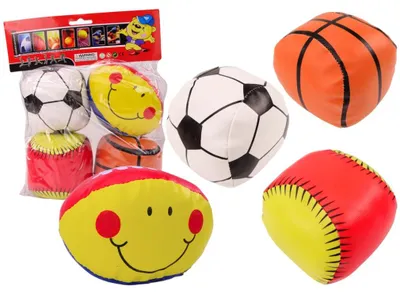 Image de Ballons de sport souples Basketball Rugby Football Baseball Jeu de 4Ele.