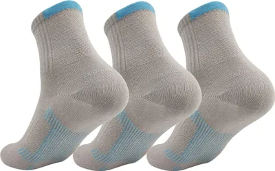 Produktbild von 3 Paar Herren Sport Sneaker Socken Quarter Socks Kurzsocken Halbsocken Hellgrau/43-46