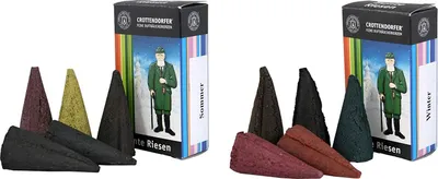 Produktbild von Crottendorfer Räucherkerzen 2er Set - Sommer / Winter - jeweils 5 Stück in der Größe XL - Brenndauer ca. 15-30 min