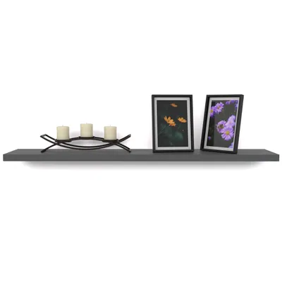 Produktbild von STIV Möbel | Wandregal Grau Matt 80 cm | Regalbrett mit unsichtbarer Montage | Hängeregal für Bücher Deko Küche Wohnzimmer