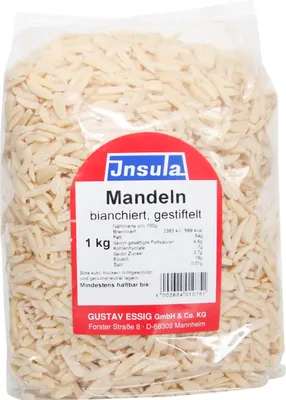 Produktbild von Mandeln von Insula gestiftet blanchiert zum Backen und Kochen 1000g