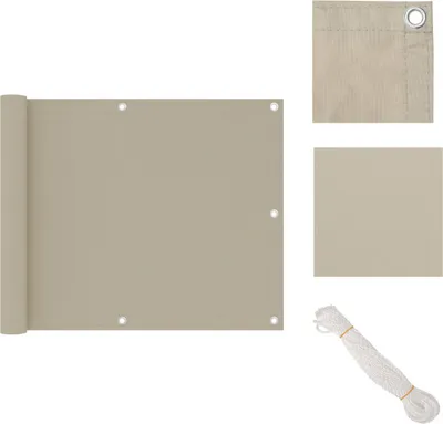 Produktbild von vidaXL Balkon-Sichtschutz Beige 75x500 cm Oxford-Gewebe -  Sonnenschirme & Sonnenschutze