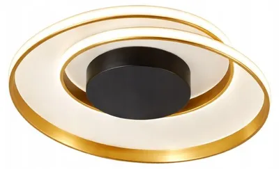 Image de Plafonnier LED rond moderne, dimmable, avec télécommande, 45 cm, doré