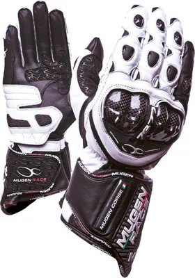 Zdjęcie produktu dla Rękawice motocyklowe MUGENRACE Bornew, czarny/biały, 2XL
