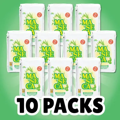 Produktbild von 10x MASECA Nixtamalisiertes Maismehl aus Gelbem Mais 1 kg – Ideal für Mexikanische Spezialitäten | 10 × 1 kg + Heartforcards Versandschutz