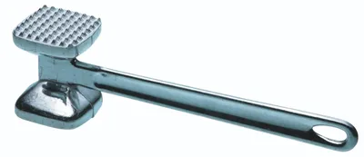 Fleischklopfer aus Metall, Doppelkopf, 21 cm, silber