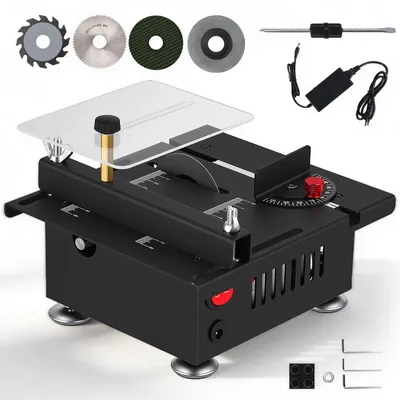 Image de Scie circulaire de table compacte - Angle réglable - Coffret standard - 4 lames de scie