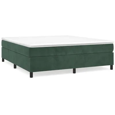 Produktbild von vidaXL Boxspringbett mit Matratze Dunkelgrün 160x200 cm Samt