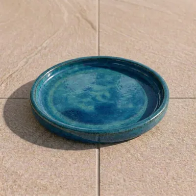Zdjęcie produktu dla Podstawka pod doniczkę ceramiczna Provencelia Zielony, Ø35 cm x H5 cm, mrozoodporna