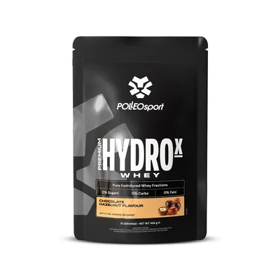 Immagine prodotto di Polleo Premium HydroX Whey, 454 g - Cioccolato e Nocciola