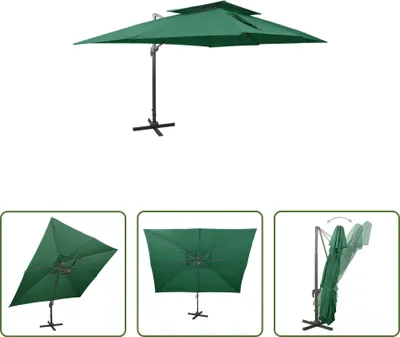 Produktbild von The Living Store Ampelschirm mit Lüftung 400x300 cm Grün