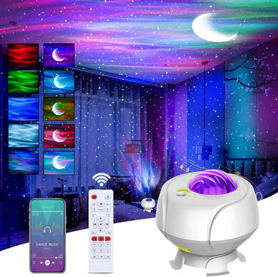 Produktbild von LED Sternenhimmel Projektor Galaxis Lampe Aurora Nachtlicht Bluetooth Musikspieler Sternenprojektor mit Fernbedienung