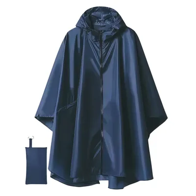 Produktbild von Leicht Regenponcho Wasserdicht Regenjacke  3 in 1 Multifunktions Regencape, Dunkelblau