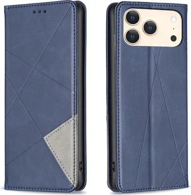 Produktbild von Mobigear Rhombus Slim iPhone 17 Pro Max Hülle Klapphülle - Blau