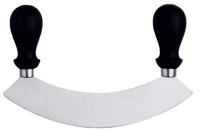 Produktbild von Wiegemesser einschneidig, aus schwerem Edelstahl 18/0, Materialstärke 1,2 mm, seidenmatt gebürstet, mit handlichem Hohlgriff