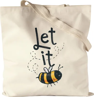 Produktbild von Let It Be(e) Jutebeutel Stoffbeutel Canvas Bienen Motiv Sumsi Loslassen Mental Health Humorvolle Geschenkidee Spruch