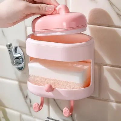 Produktbild von Doppelseitiger Körperschrubber für die Dusche mit Seifenhalter und Haken zur Rückenmassage