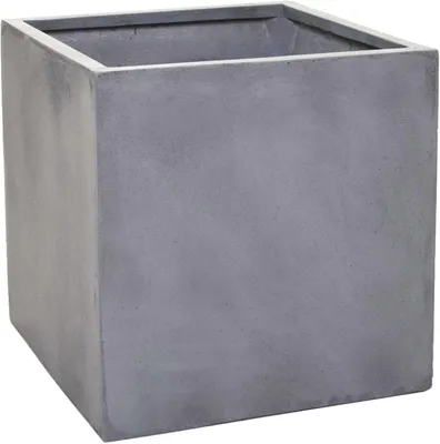 Immagine prodotto di Vaso da fiori BLOCK in fibra di vetro, grigio cemento, 45x45x45 cm
