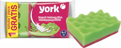 Zdjęcie produktu dla York Zmywak Kuchenny Fala Gąbka do Mycia Naczyń Myjka Dwustronna 5 szt.