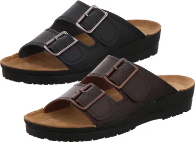 Produktbild von Rohde 1508 Neustadt-H Herren Leder Pantoletten Clogs , Größe:44 EU, Farbe:Schwarz