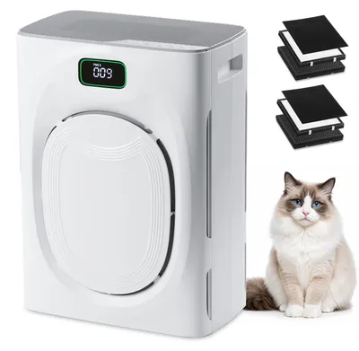 Obrázok produktu pre Čistič vzduchu s HEPA filtrom a aktívnym uhlíkovým filtrom – 48 W – 40 m² – biely – pre alergikov
