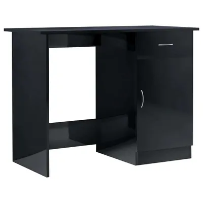 Produktbild von vidaXL Schreibtisch Hochglanz-Schwarz 100x50x76 cm Holzwerkstoff