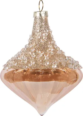 Produktbild von Clayre & Eef Weihnachtskugel Ø 8x10 cm Beige Glas