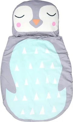 Image de ele ELEOPTION Sac de couchage pour enfants avec coussin amovible pour les crèches d'âge préscolaire Sleepovers-Cartoon Design (Pingouin / S)