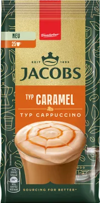 Produktbild von JACOBS Löskaffee TYP CARAMEL CAPPUCCINO 12x 360g Beutel Karamell Geschmack